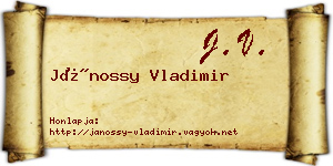Jánossy Vladimir névjegykártya